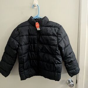 NWT 7/8 Children's Place Black Quilted Puffer Jacket Kids Unisex Winter Coat